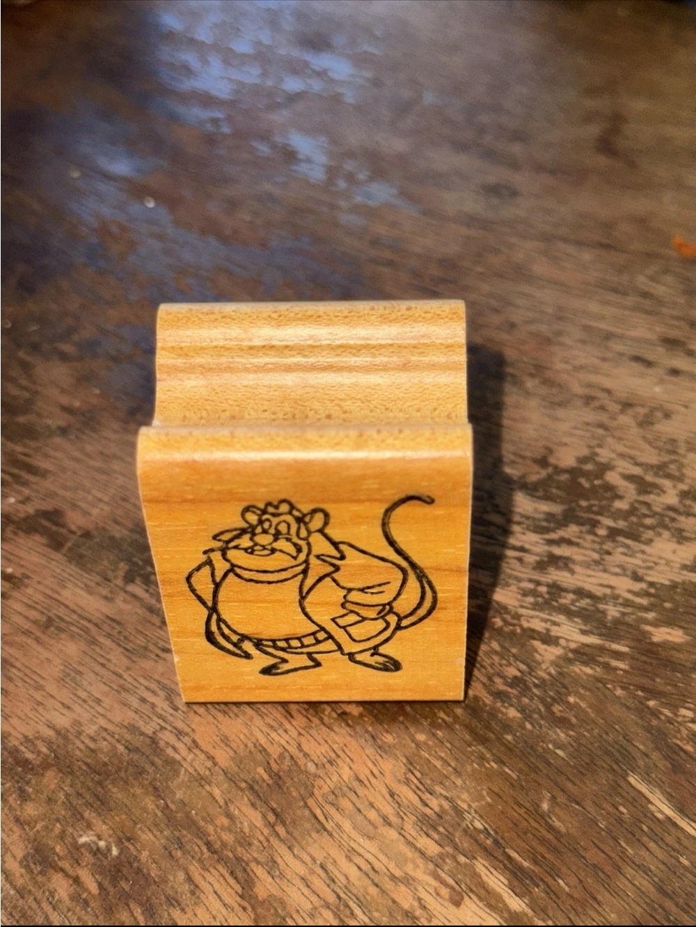 Vintage Wooden Disney Chip n’ Dale Rescue Rangers Character Rubber Stamp